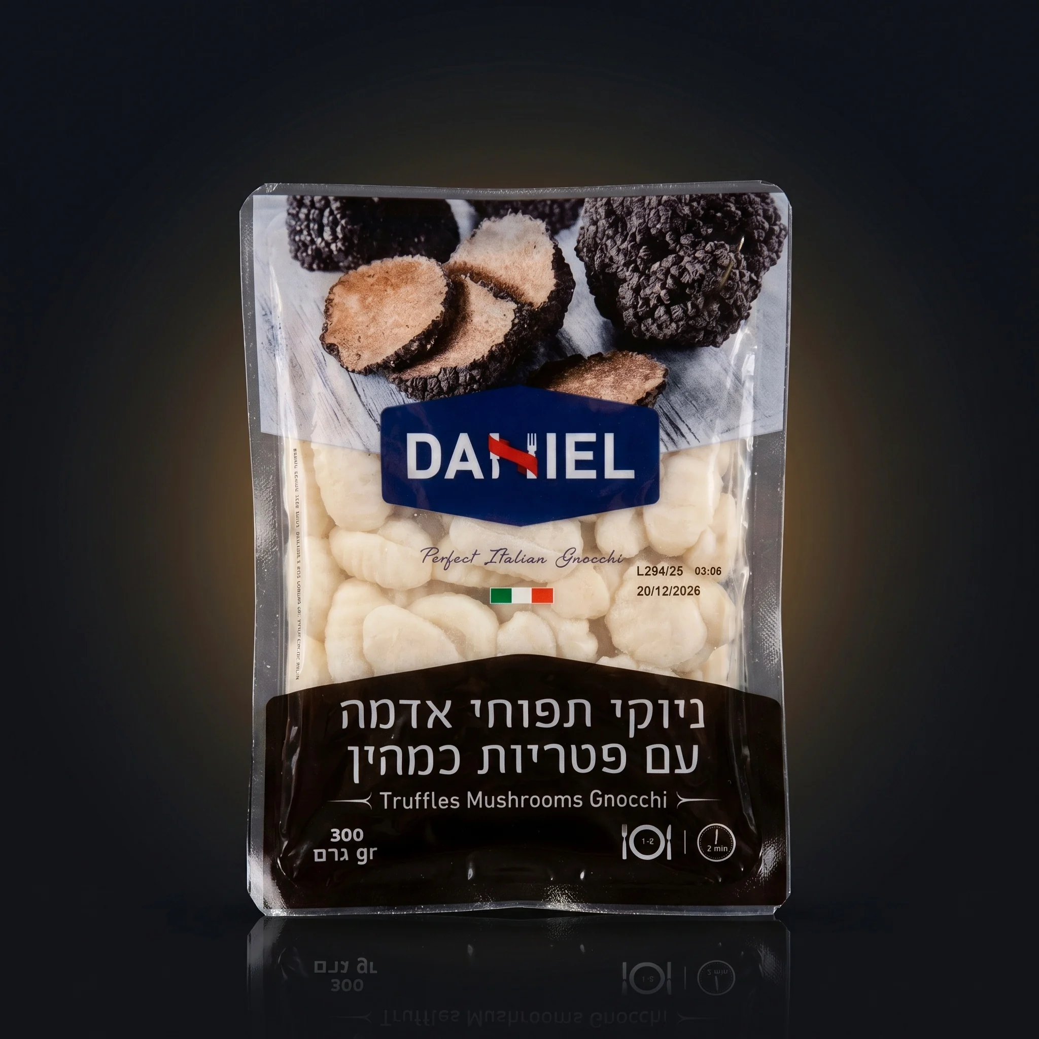 ניוקי תפוחי אדמה עם פטריות כמהין
